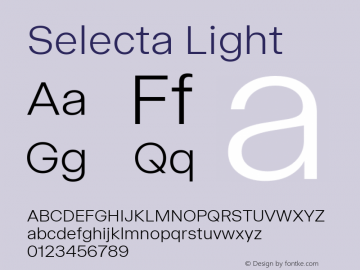 Selecta Light Version 1.001; ttfautohint (v1.8)图片样张