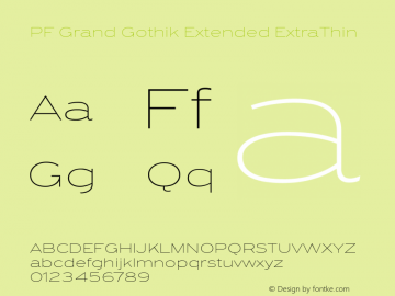 PF Grand Gothik Extended ExtraThin Version 1.000 | web-ttf图片样张