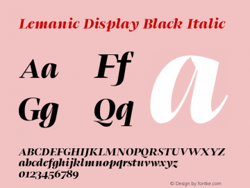 Lemanic Display Black Italic Version 1.000 | web-ttf图片样张