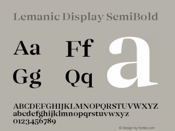 Lemanic Display SemiBold Version 1.000 | web-ttf图片样张