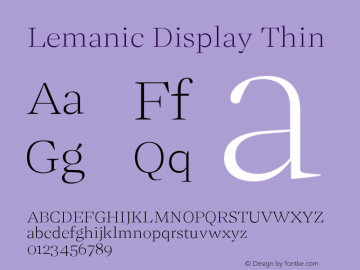 Lemanic Display Thin Version 1.000 | web-ttf图片样张