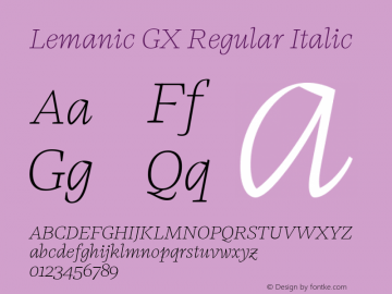 Lemanic GX Italic Version 1.000 | web-ttfv图片样张