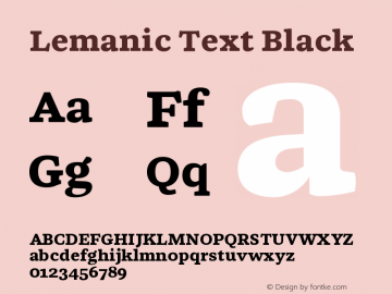Lemanic Text Black Version 1.000 | web-ttf图片样张