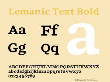 Lemanic Text Bold Version 1.000 | web-ttf图片样张