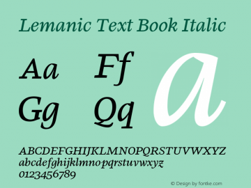 Lemanic Text Book Italic Version 1.000 | web-ttf图片样张