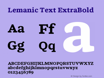 Lemanic Text ExtraBold Version 1.000 | web-ttf图片样张