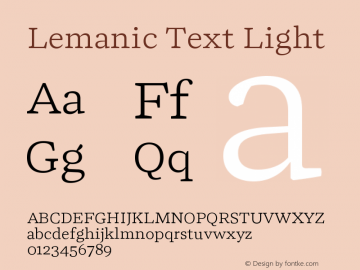 Lemanic Text Light Version 1.000 | web-ttf图片样张