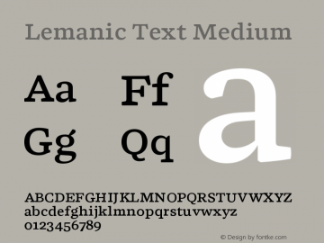 Lemanic Text Medium Version 1.000 | web-ttf图片样张