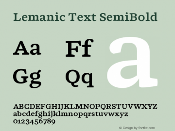 Lemanic Text SemiBold Version 1.000 | web-ttf图片样张