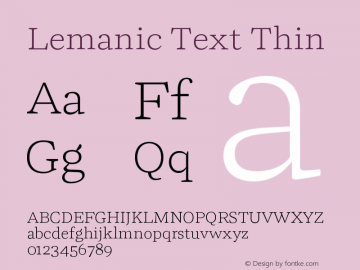 Lemanic Text Thin Version 1.000 | web-ttf图片样张