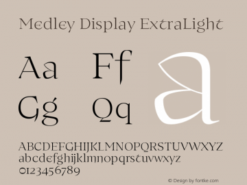 Medley Display ExtraLight Version 1.000 | web-ttf图片样张