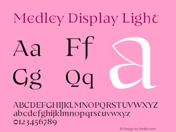 Medley Display Light Version 1.000 | web-ttf图片样张