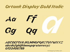 Ortank Display Bold Italic Version 1.000 | web-ttf图片样张