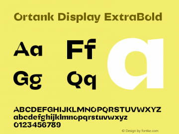 Ortank Display ExtraBold Version 1.000 | web-ttf图片样张