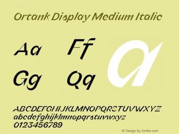 Ortank Display Medium Italic Version 1.000 | web-ttf图片样张