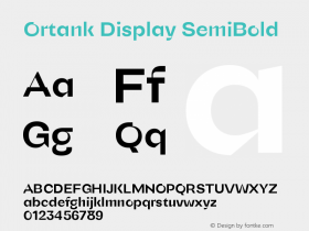 Ortank Display SemiBold Version 1.000 | web-ttf图片样张