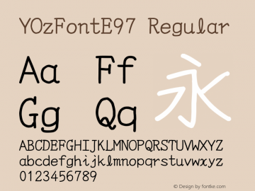 YOzFontE97 Regular Version 12.12 Font Sample
