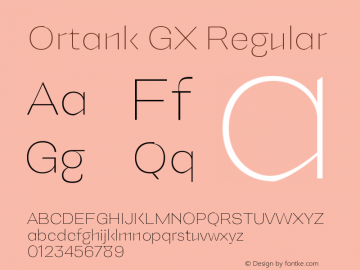 Ortank GX Regular Version 1.000 | web-ttfv图片样张