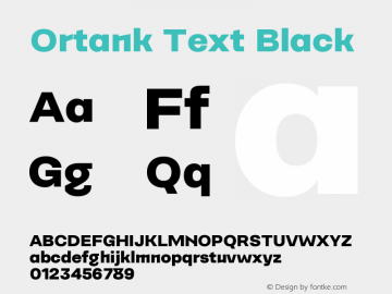 Ortank Text Black Version 1.000 | web-ttf图片样张