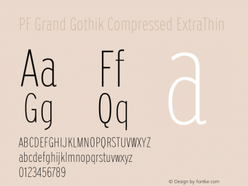 PF Grand Gothik Compressed ExtraThin Version 1.001 | web-ttf图片样张