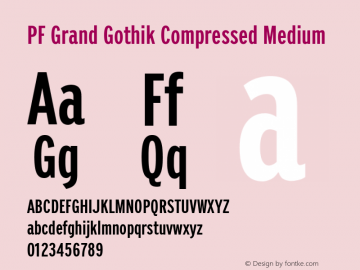 PF Grand Gothik Compressed Medium Version 1.001 | web-ttf图片样张