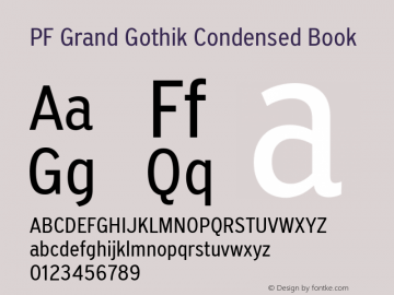 PF Grand Gothik Condensed Book Version 1.001 | web-ttf图片样张