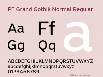PF Grand Gothik Normal Regular Version 1.001 | web-ttf图片样张