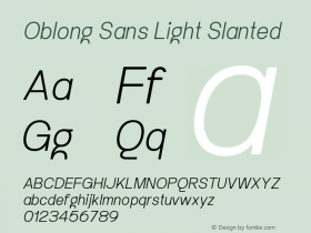 Oblong Sans Light Slanted Version 1.000 | web-ttf图片样张