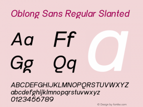 Oblong Sans Regular Slanted Version 1.000 | web-ttf图片样张