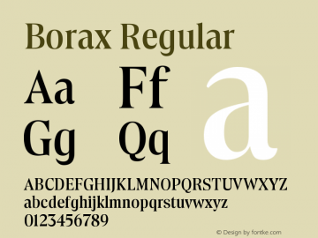 Borax Regular Version 1.000图片样张
