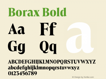 Borax Bold Version 1.000图片样张