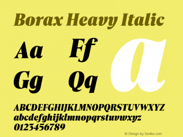 Borax Heavy Italic Version 1.000图片样张