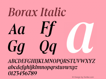 Borax Italic Version 1.000图片样张