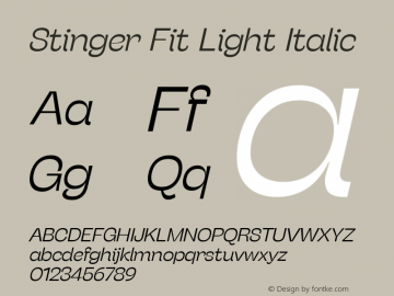 Stinger Fit Light Italic Version 1.006 (2020-04-20) | FøM Fix图片样张
