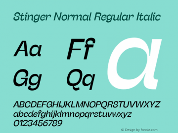 Stinger Normal Regular Italic Version 1.006 (2020-04-20) | FøM Fix图片样张