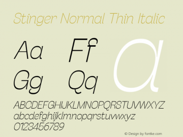 Stinger Normal Thin Italic Version 1.006 (2020-04-20) | FøM Fix图片样张