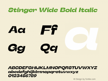 Stinger Wide Bold Italic Version 1.006 (2020-04-20) | FøM Fix图片样张