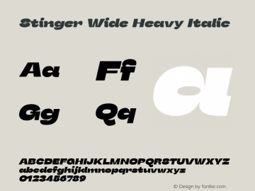 Stinger Wide Heavy Italic Version 1.006 (2020-04-20) | FøM Fix图片样张