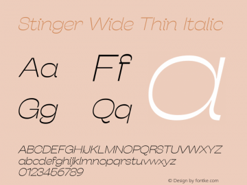 Stinger Wide Thin Italic Version 1.006 (2020-04-20) | FøM Fix图片样张