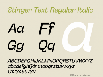 Stinger Text Regular Italic Version 1.006图片样张