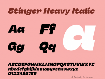 Stinger Heavy Italic Version 1.006图片样张