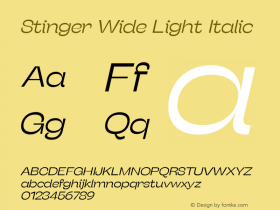 Stinger Wide Light Italic Version 1.006图片样张