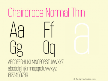 Chairdrobe Normal Thin Version 1.001 | web-ttf图片样张