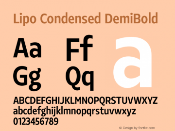 Lipo Condensed DemiBold Version 1.000 | FøM Fix图片样张