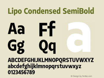 Lipo Condensed SemiBold Version 1.000 | FøM Fix图片样张