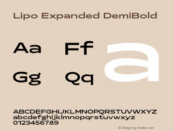 Lipo Expanded DemiBold Version 1.000 | FøM Fix图片样张