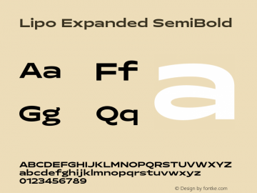 Lipo Expanded SemiBold Version 1.000 | FøM Fix图片样张