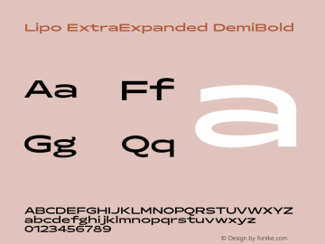 Lipo ExtraExpanded DemiBold Version 1.000 | FøM Fix图片样张