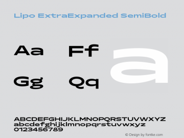 Lipo ExtraExpanded SemiBold Version 1.000 | FøM Fix图片样张