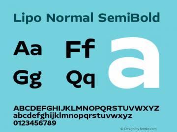 Lipo Normal SemiBold Version 1.000 | FøM Fix图片样张